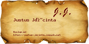 Justus Jácinta névjegykártya